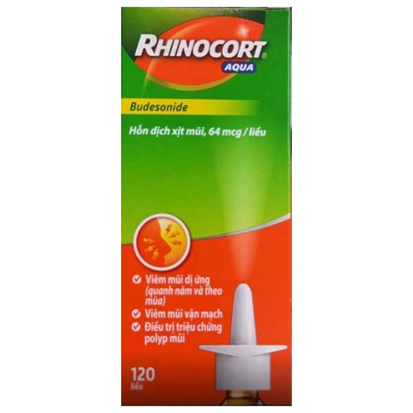 Hỗn dịch xịt mũi Rhinocort Aqua 64mcg/liều trị viêm mũi dị ứng