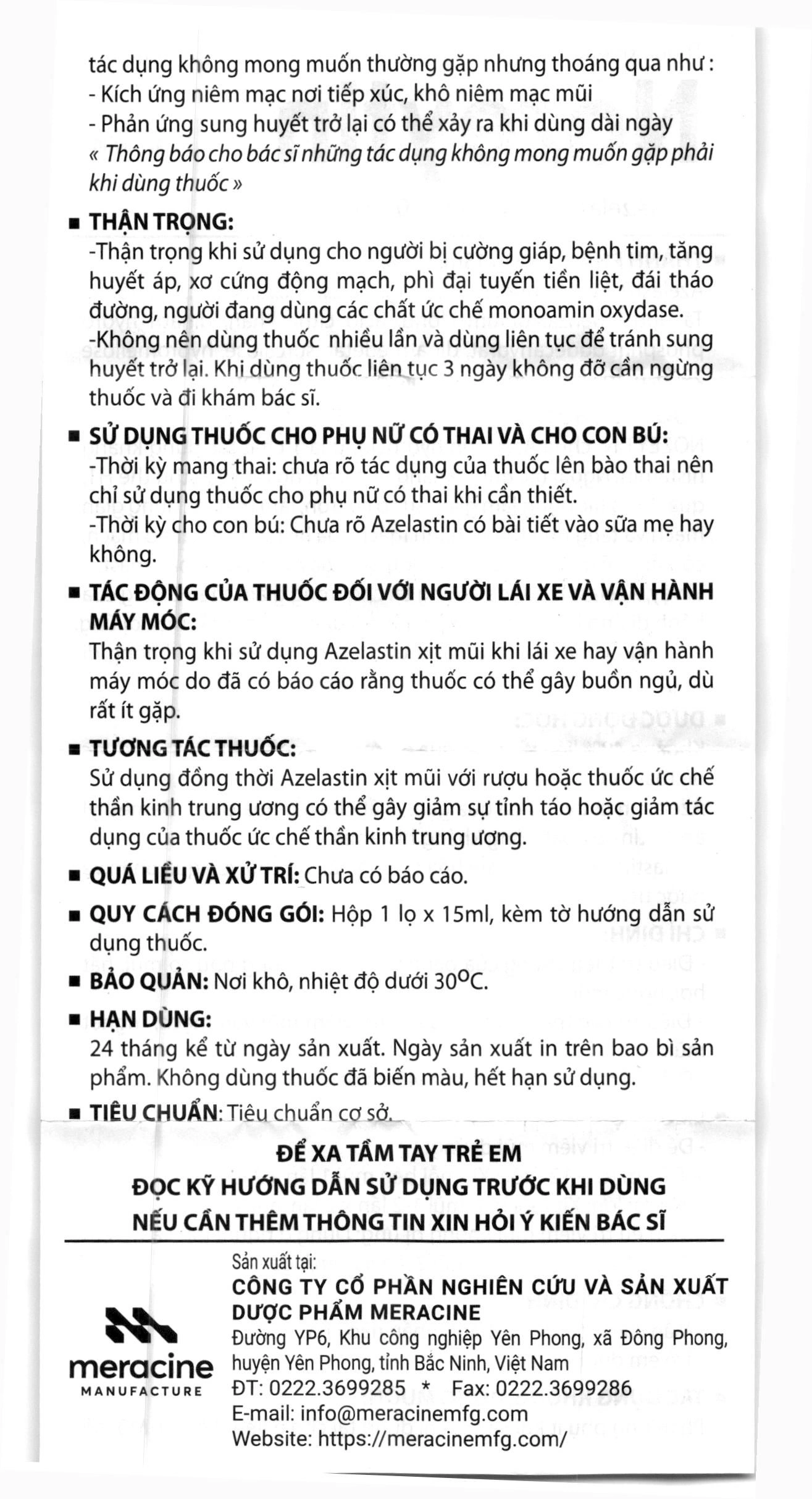 Thuốc xịt mũi Nozeytin 0,1% điều trị triệu chứng của viêm mũi chai 15ml - 8