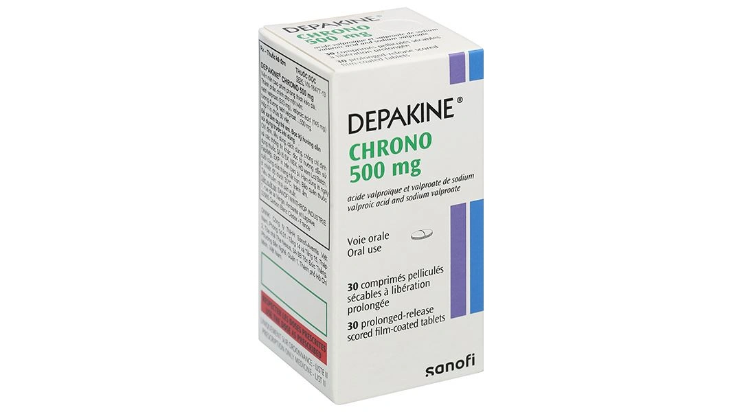 Depakine Chrono 500mg trị các thể động kinh, dự phòng hưng cảm lọ 30 viên - 1