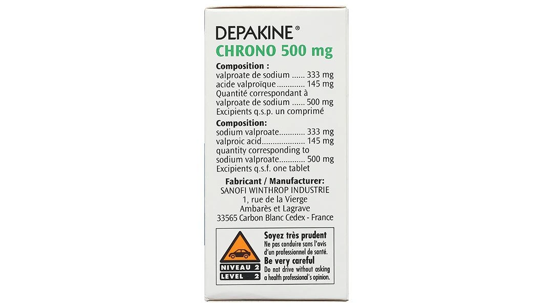 Depakine Chrono 500mg trị các thể động kinh, dự phòng hưng cảm lọ 30 viên - 4