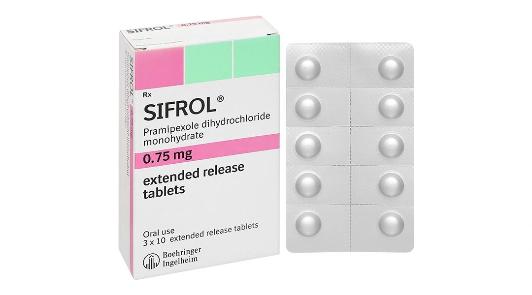 Sifrol 0.75mg trị bệnh Parkinson vô căn (3 vỉ x 10 viên) - 