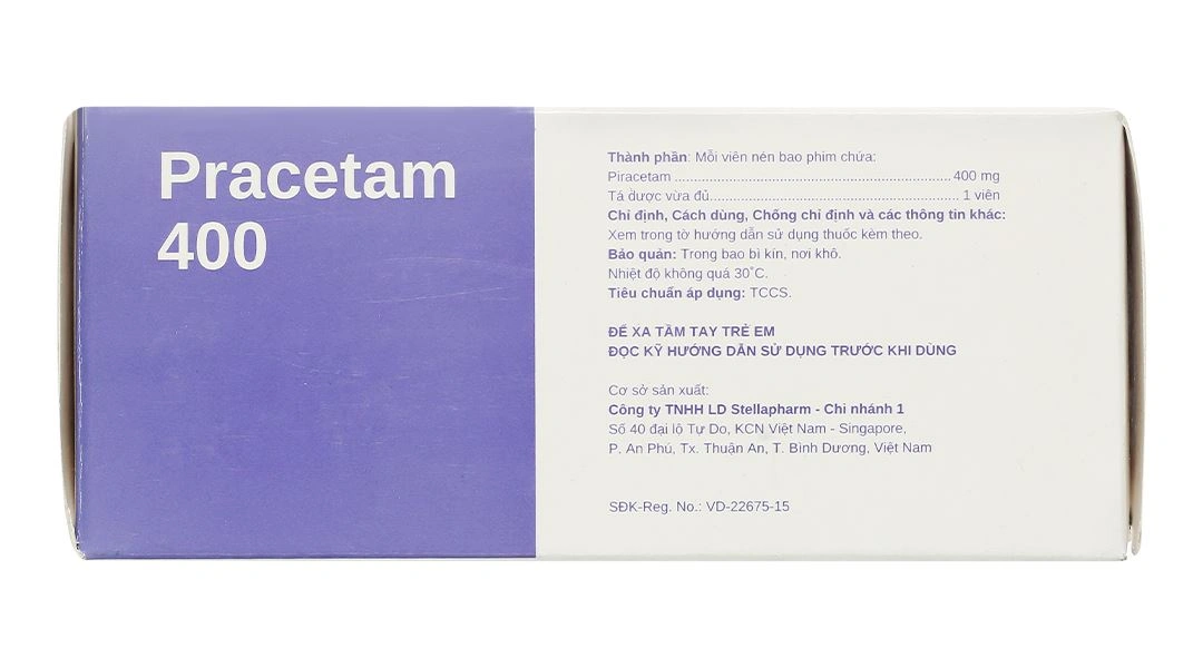 Pracetam 400 trị chóng mặt, suy giảm trí nhớ ở người cao tuổi (10 vỉ x 10 viên) - 2