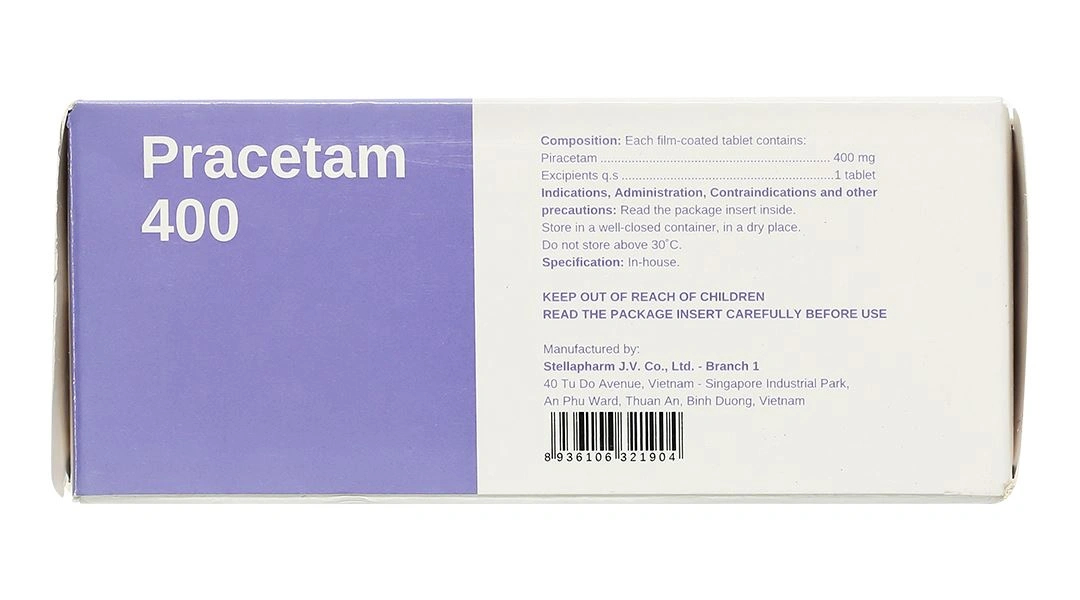 Pracetam 400 trị chóng mặt, suy giảm trí nhớ ở người cao tuổi (10 vỉ x 10 viên) - 3