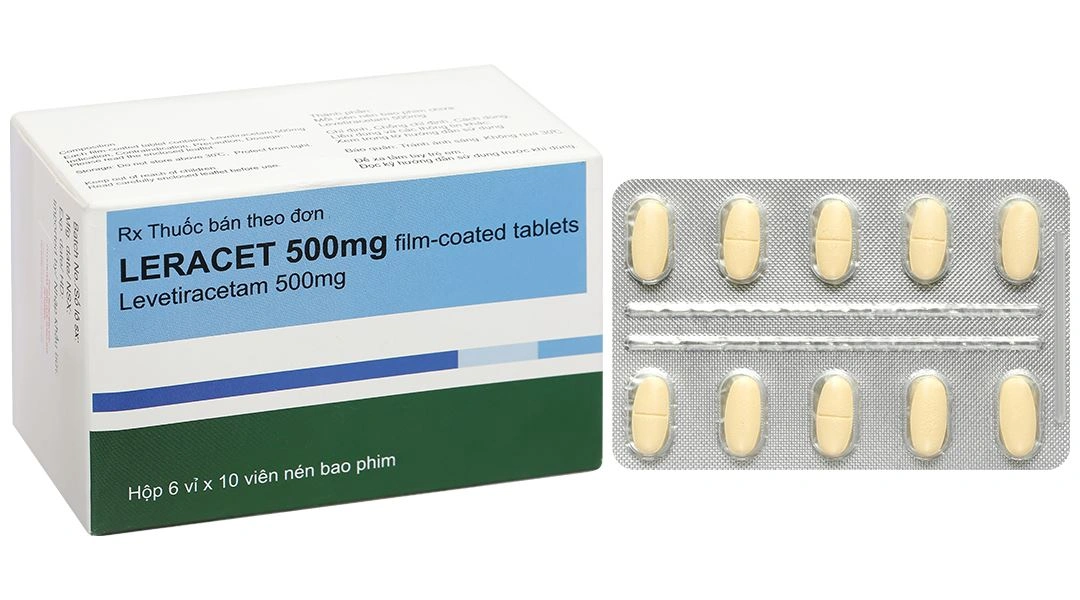 Leracet 500mg điều trị động kinh (6 vỉ x 10 viên) - 