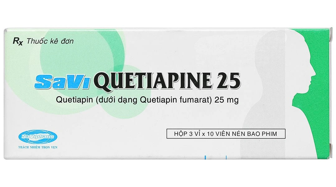 SaVi Quetiapine 25 trị tâm thần phân liệt, rối loạn lưỡng cực (3 vỉ x 10 viên) - 1