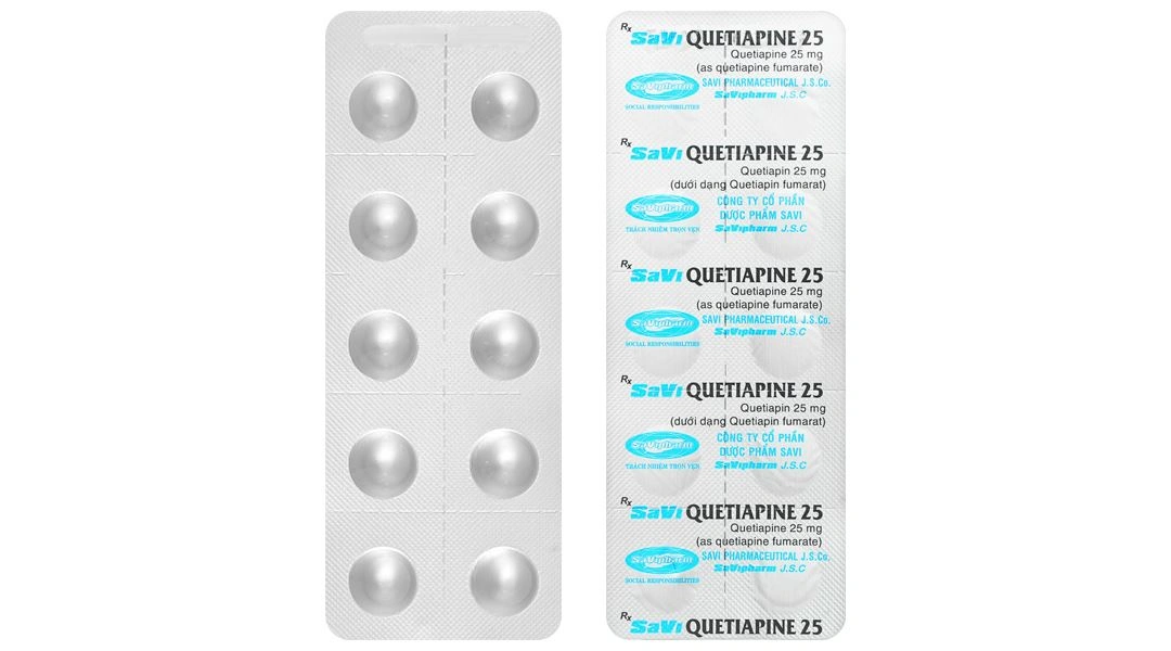 SaVi Quetiapine 25 trị tâm thần phân liệt, rối loạn lưỡng cực (3 vỉ x 10 viên) - 5