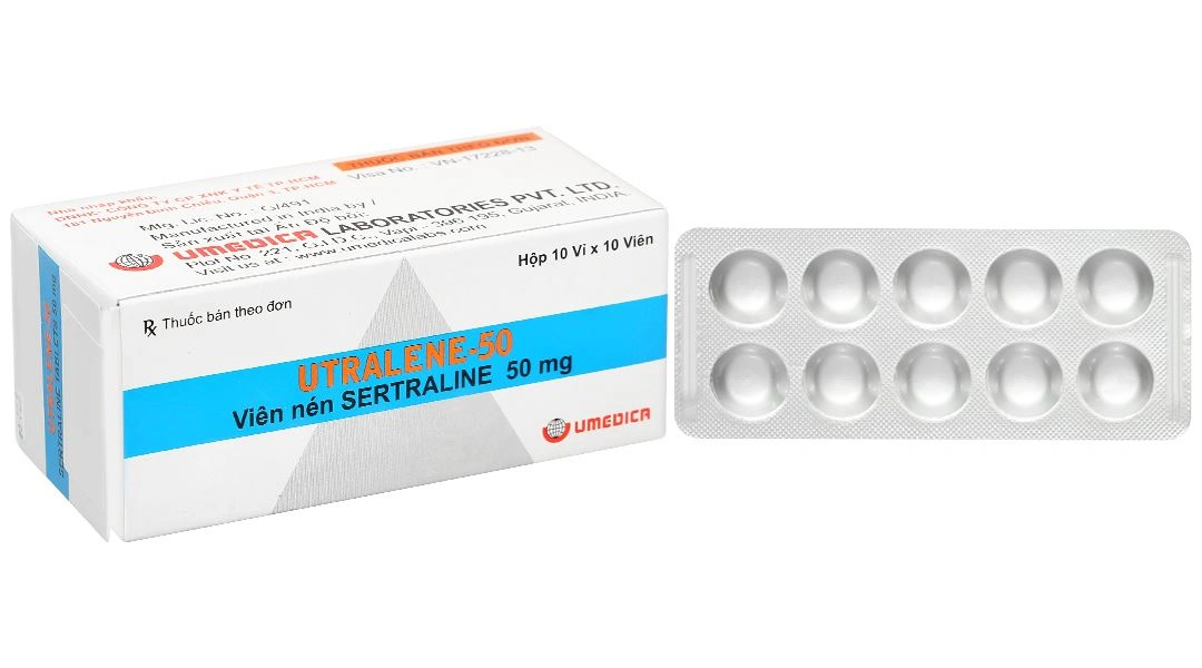 Utralene-50 điều trị trầm cảm (10 vỉ x 10 viên) - 
