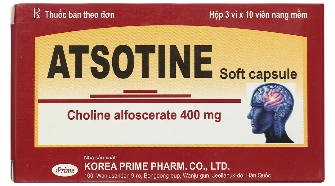 Atsotine 400mg điều trị hội chứng thoái hóa thần kinh não (3 vỉ x 10 viên) - 1