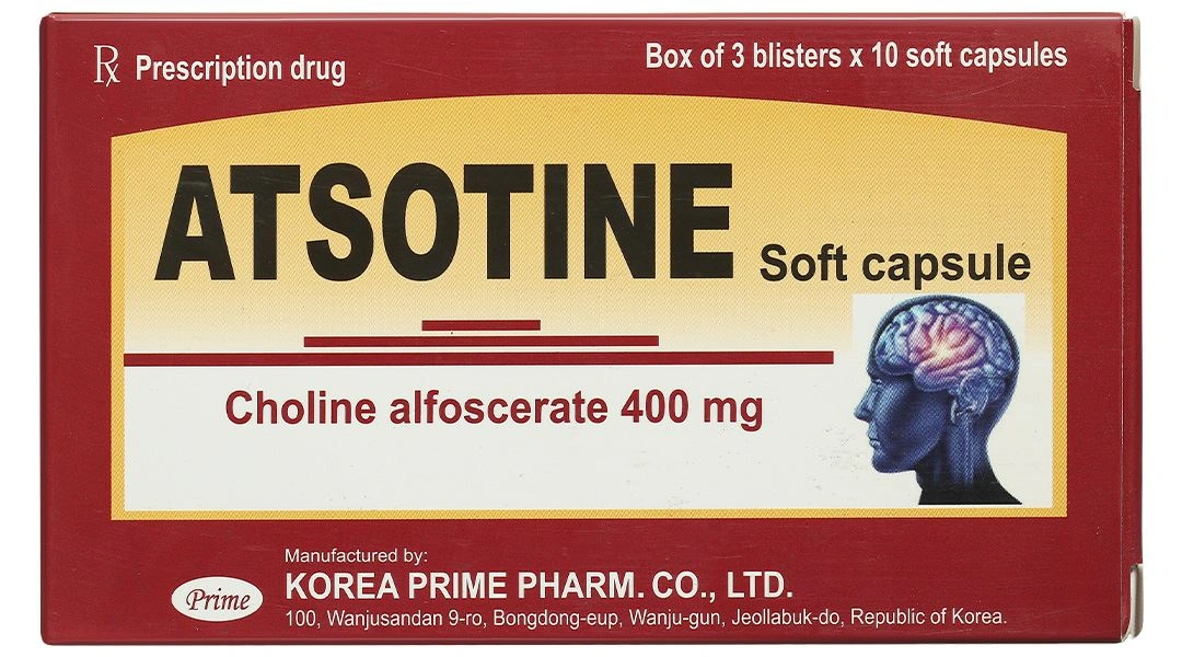 Atsotine 400mg điều trị hội chứng thoái hóa thần kinh não (3 vỉ x 10 viên) - 2