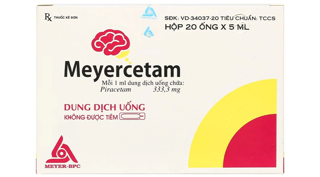 Dung dịch uống Meyercetam 333,3mg điều trị mất trí nhớ, rối loạn chú ý (20 ống x 10 ml) - 1
