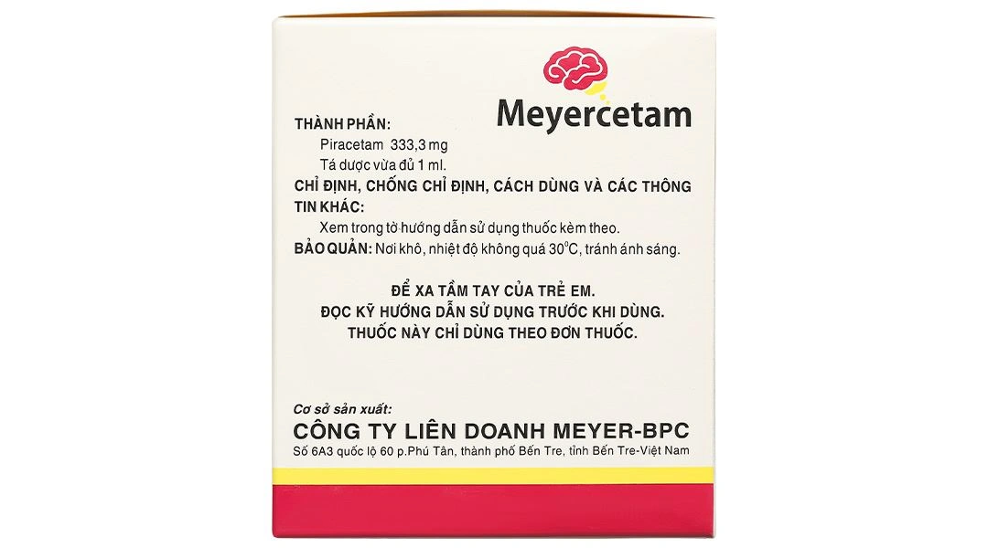 Dung dịch uống Meyercetam 333,3mg điều trị mất trí nhớ, rối loạn chú ý (20 ống x 10 ml) - 3