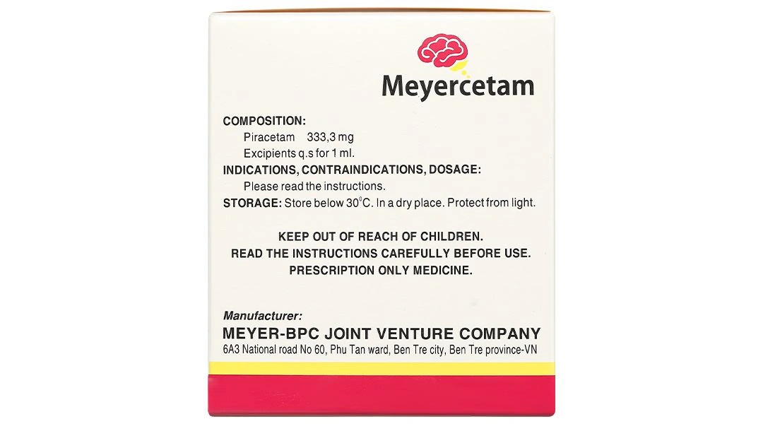 Dung dịch uống Meyercetam 333,3mg điều trị mất trí nhớ, rối loạn chú ý (20 ống x 10 ml) - 4