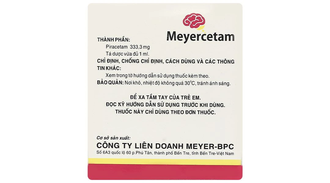 Dung dịch uống Meyercetam 333,3mg/ml điều trị giật rung cơ (20 ống x 5 ml) - 3