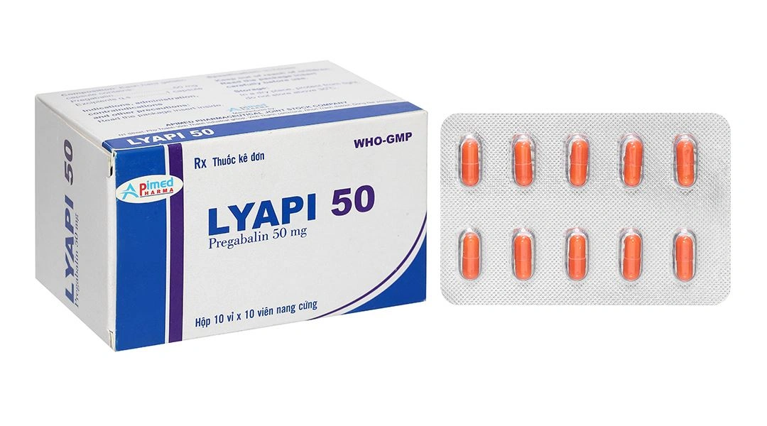 Lyapi 50 điều trị đau thần kinh, động kinh, rối loạn lo âu toàn thể (10 vỉ x 10 viên) - 