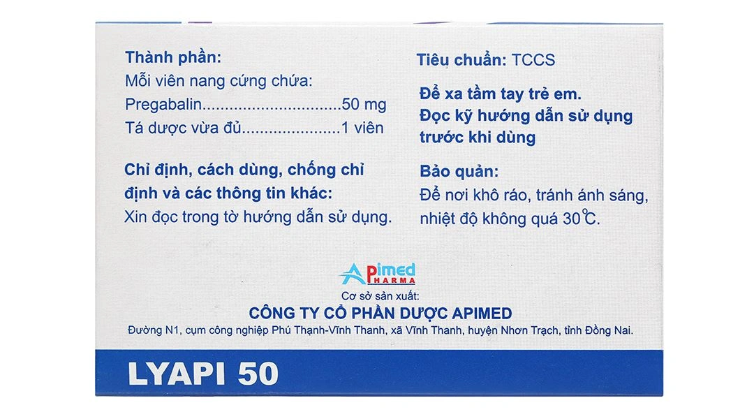 Lyapi 50 điều trị đau thần kinh, động kinh, rối loạn lo âu toàn thể (10 vỉ x 10 viên) - 3