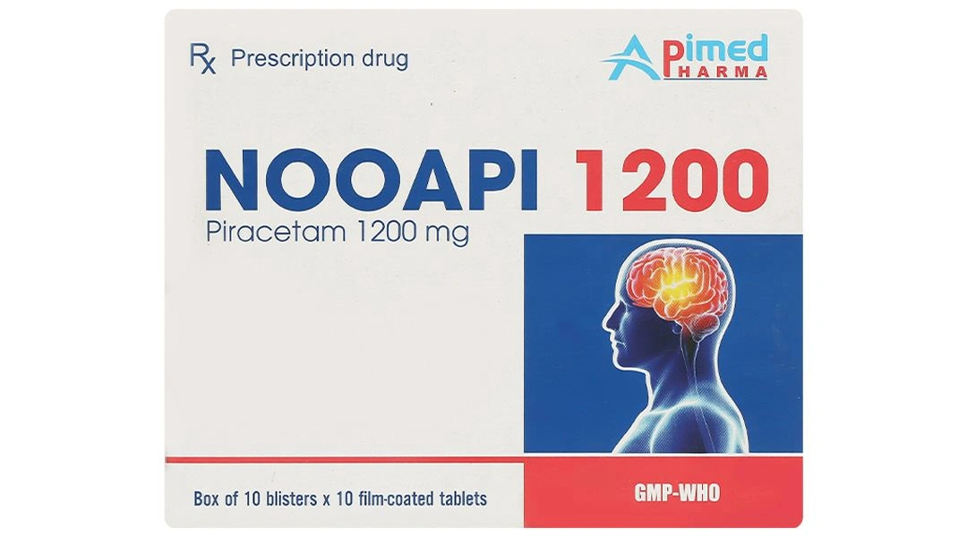 Nooapi 1200 điều trị hội chứng tâm thần thực thể, rung cơ, chóng mặt (10 vỉ x 10 viên) - 1