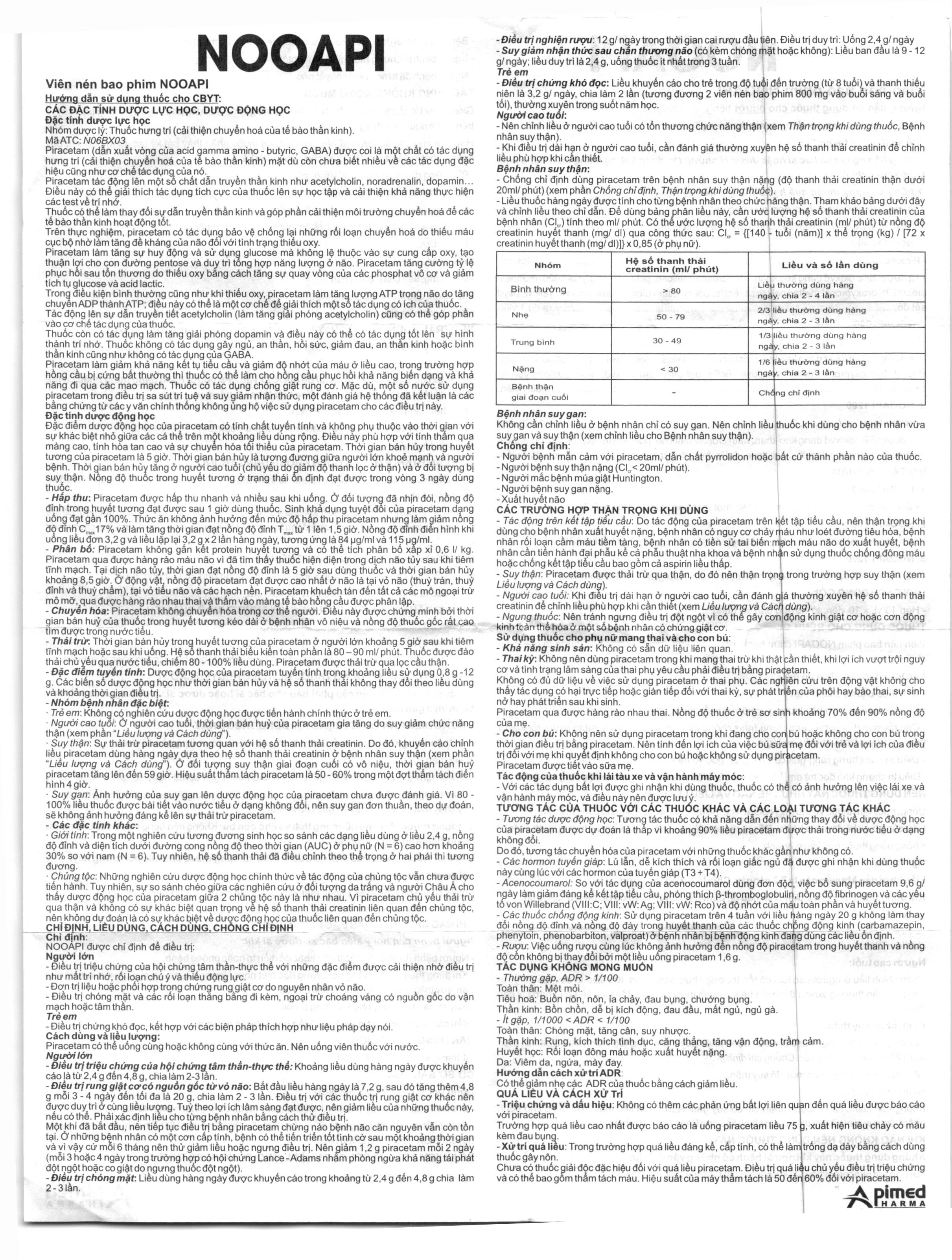 Nooapi 1200 điều trị hội chứng tâm thần thực thể, rung cơ, chóng mặt (10 vỉ x 10 viên) - 6
