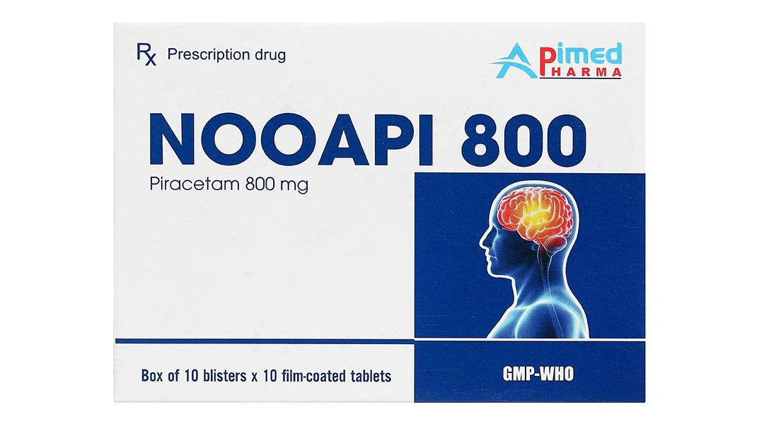 Nooapi 800mg điều trị hội chứng tâm thần thực thể, rung cơ, chóng mặt (10 vỉ x 10 viên) - 1