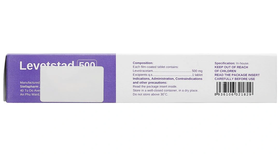Levetstad 500 mg điều trị động kinh (10 vỉ x 10 viên) - 3
