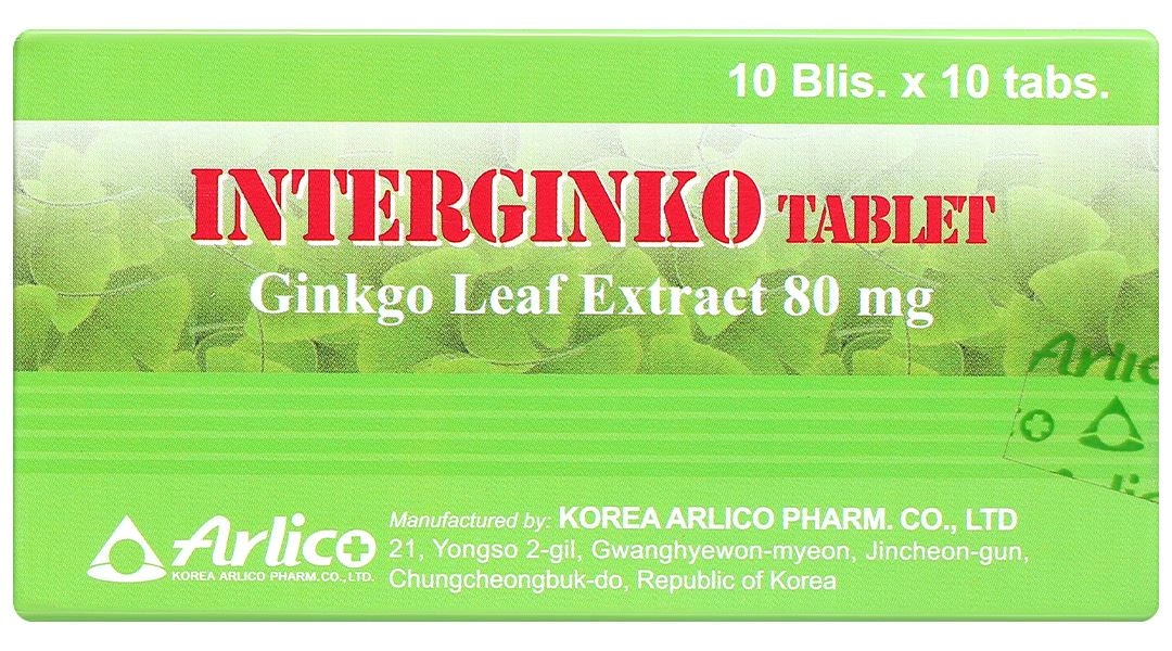 Interginko Tablet 80mg trị suy tuần hoàn não, suy giảm trí nhớ (10 vỉ x 10 viên) - 2