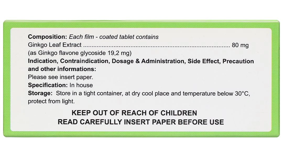 Interginko Tablet 80mg trị suy tuần hoàn não, suy giảm trí nhớ (10 vỉ x 10 viên) - 4