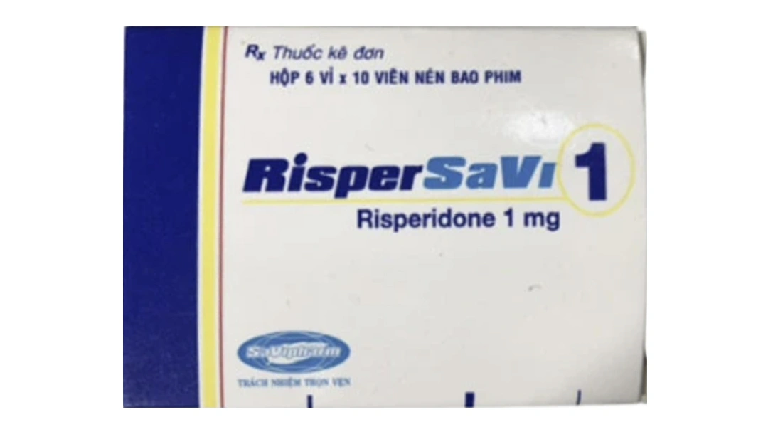 Risperidon 1 điều trị tâm thần phân liệt và chứng loạn tâm thần (6 vỉ x 10 viên) - 