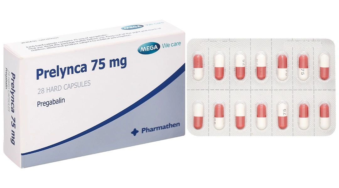 Prelynca 75mg trị rối loạn lo âu lan tỏa, bổ trợ động kinh cục bộ (2 vỉ x 14 viên) - 