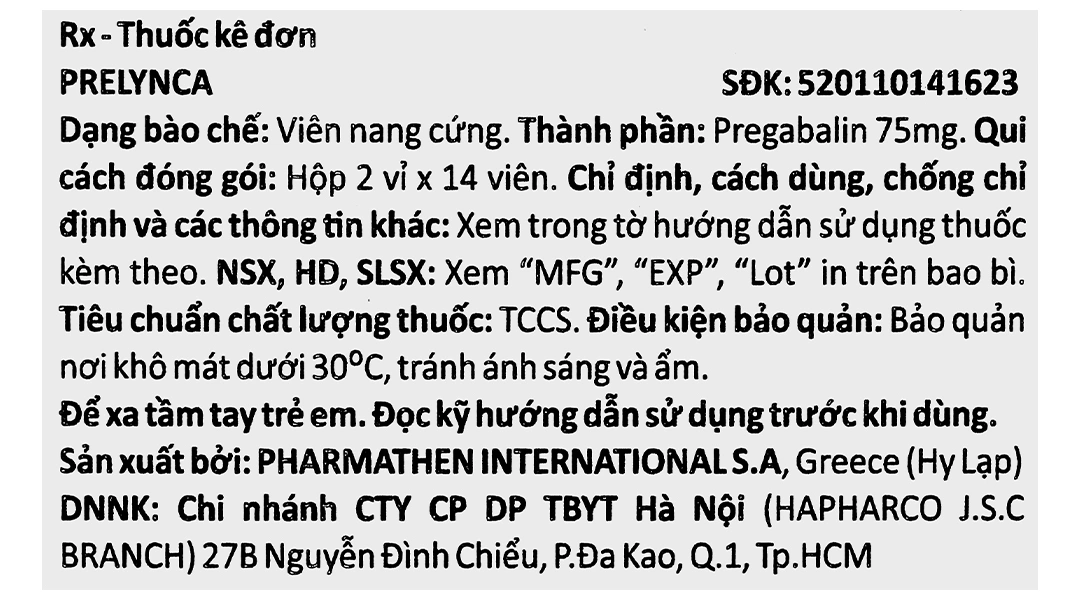 Prelynca 75mg trị rối loạn lo âu lan tỏa, bổ trợ động kinh cục bộ (2 vỉ x 14 viên) - 5