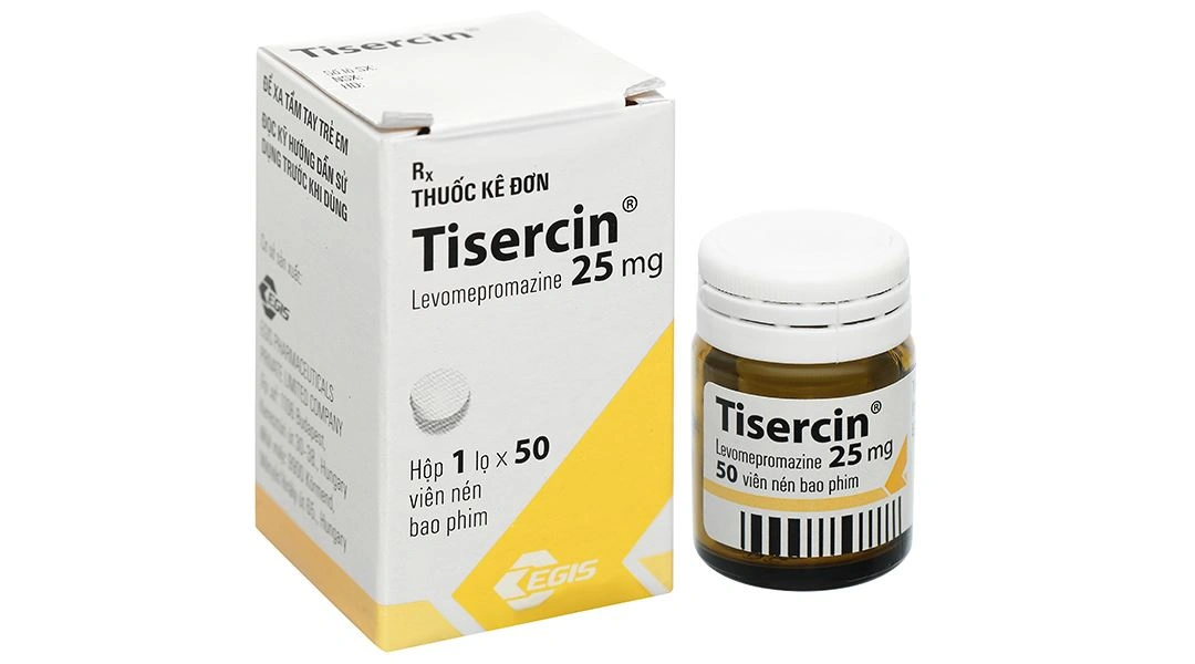 Tisercin 25mg điều trị các bệnh loạn tâm thần cấp tính lọ 50 viên - 