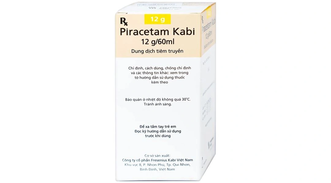 Dung dịch tiêm truyền Piracetam Kabi 12g/60ml điều trị triệu chứng chóng mặt chai 60ml - 