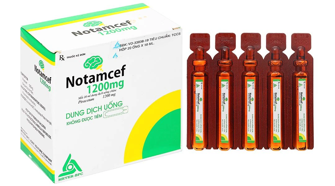 Dung dịch uống Notamcef 1200mg/10ml điều trị triệu chứng chóng mặt (20 ống x 10ml) - 