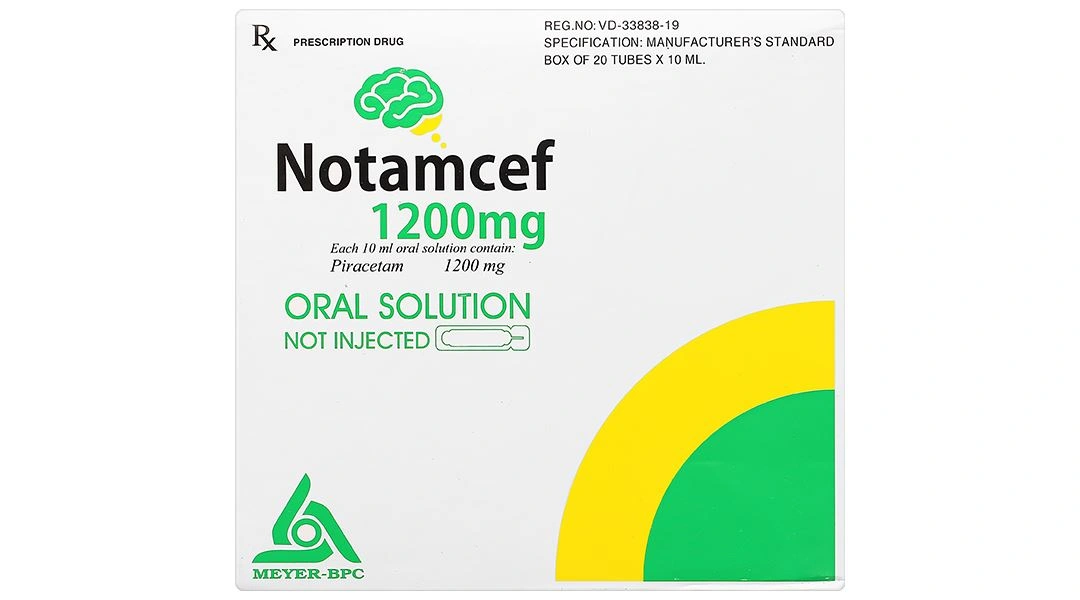 Dung dịch uống Notamcef 1200mg/10ml điều trị triệu chứng chóng mặt (20 ống x 10ml) - 1