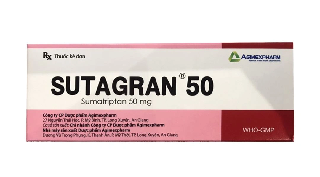 Sutagran 50 điều trị cơn đau nửa đầu (2 vỉ x 6 viên) - 