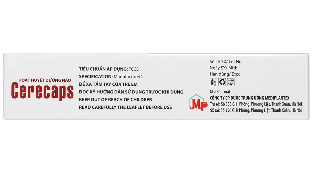 Cerecaps tuần hoàn máu não, cải thiện trí nhớ (3 vỉ x 10 viên) - 2