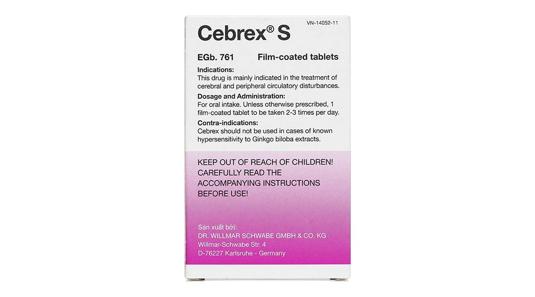 Cebrex S 80mg điều trị rối loạn tuần hoàn não và ngoại biên (6 vỉ x 20 ...
