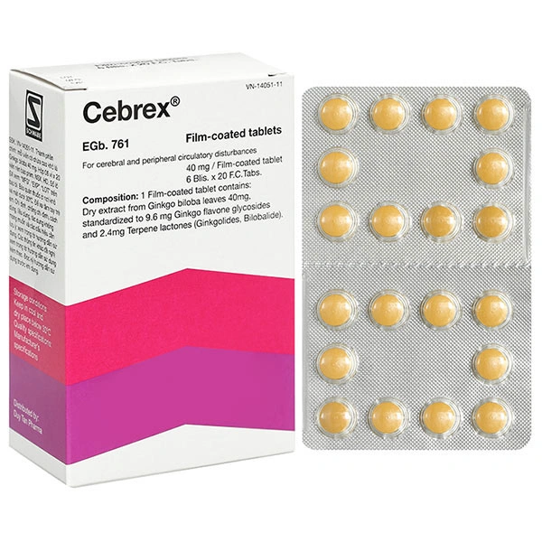 Cebrex 40mg điều trị rối loạn tuần hoàn não, tuần hoàn ngoại biên