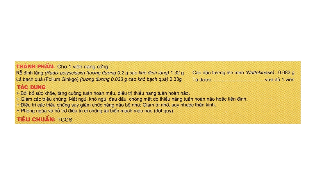 Tuần Hoàn Não Thái Dương hỗ trợ điều trị thiểu năng tuần hoàn não (2 vỉ x 6 viên) - 4