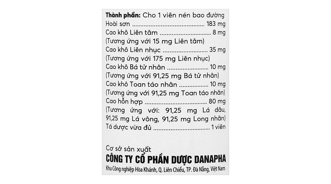 Dưỡng Tâm An Thần Danapha điều trị mất ngủ do lo âu, làm việc quá sức lọ 100 viên - 3