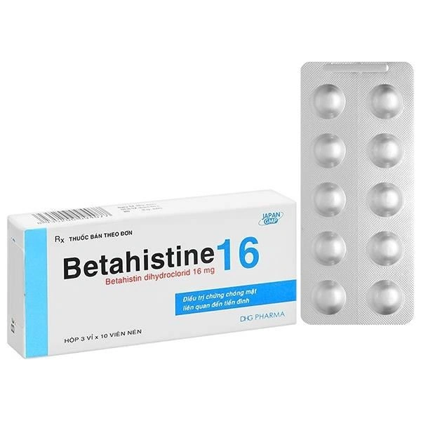 Betahistine 16 DHG điều trị chứng chóng mặt liên quan đến tiền đình