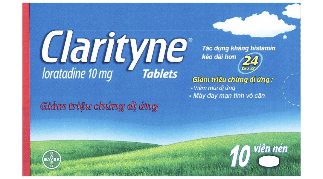 Clarityne 10mg giảm các triệu chứng viêm mũi dị ứng, mề đay (1 vỉ x 10 viên) - 1