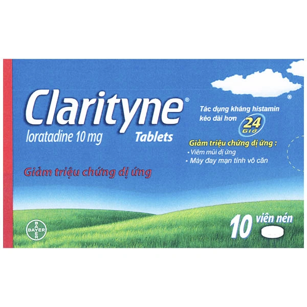 Clarityne 10mg giảm các triệu chứng viêm mũi dị ứng, mề đay