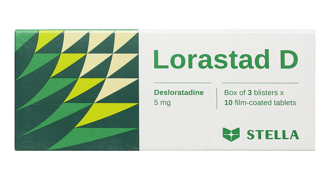 Lorastad D 5mg giảm triệu chứng viêm mũi dị ứng, mày đay (3 vỉ x 10 viên) - 1