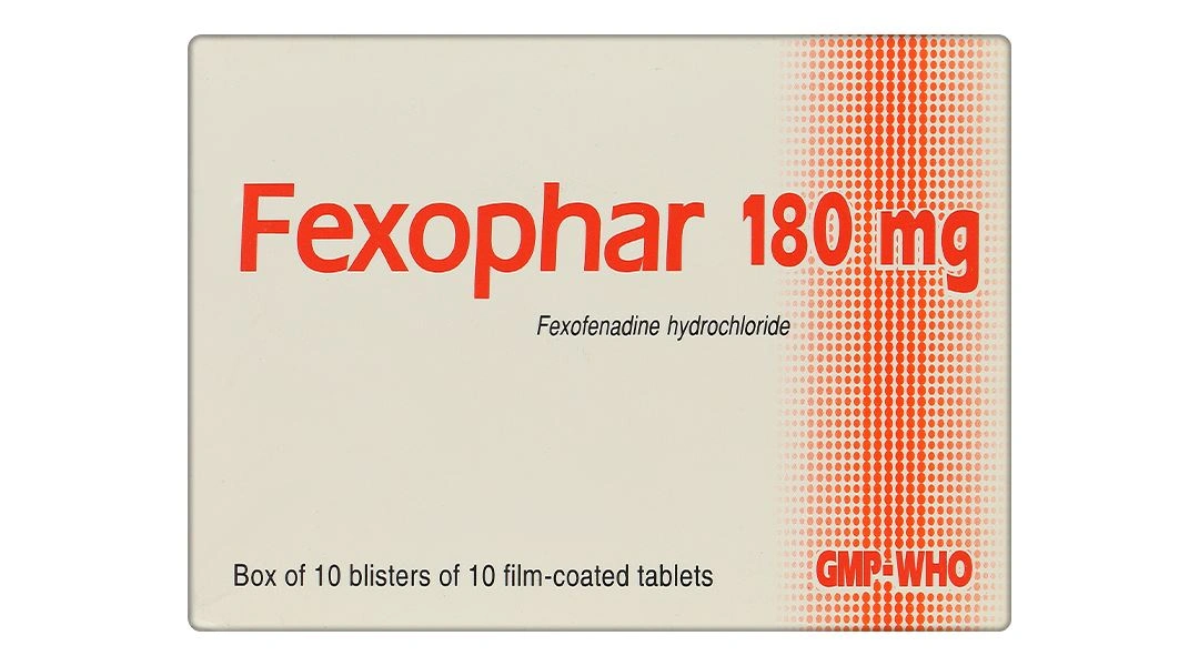 Fexophar 180mg trị viêm mũi dị ứng, mày đay, ngứa (10 vỉ x 10 viên) - 1