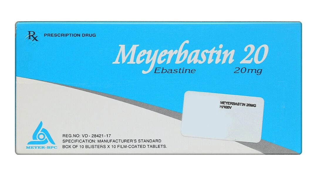 Meyerbastin 20 trị viêm mũi dị ứng, nổi mày đay (10 vỉ x 10 viên) - 1
