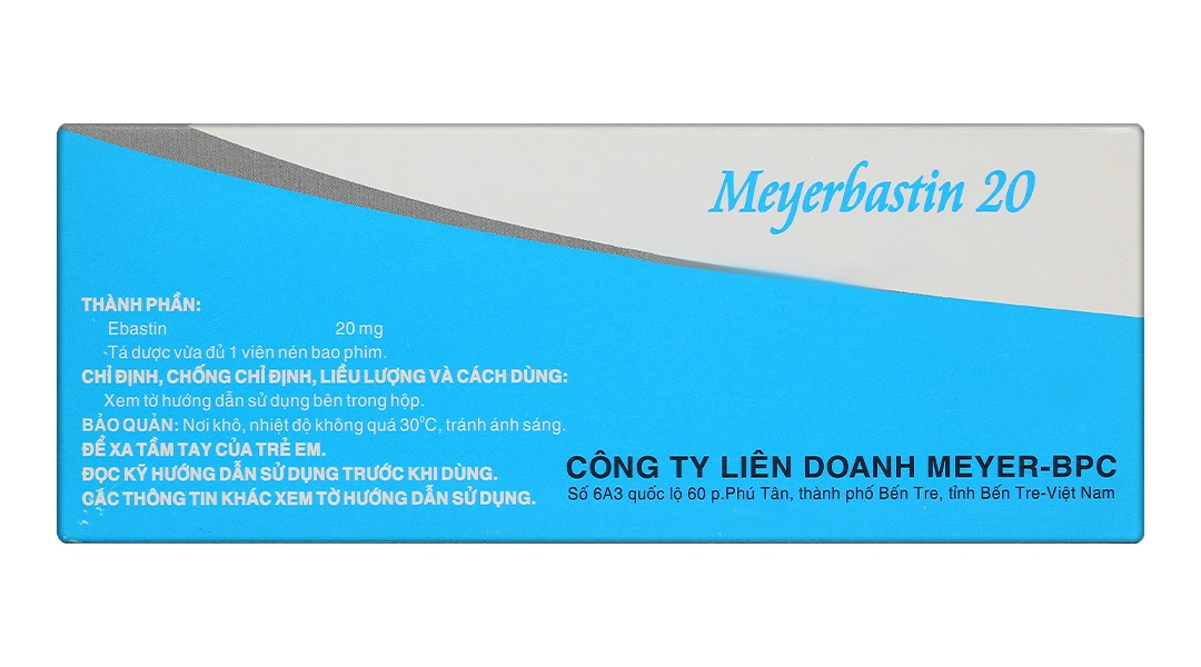 Meyerbastin 20 trị viêm mũi dị ứng, nổi mày đay (10 vỉ x 10 viên) - 3