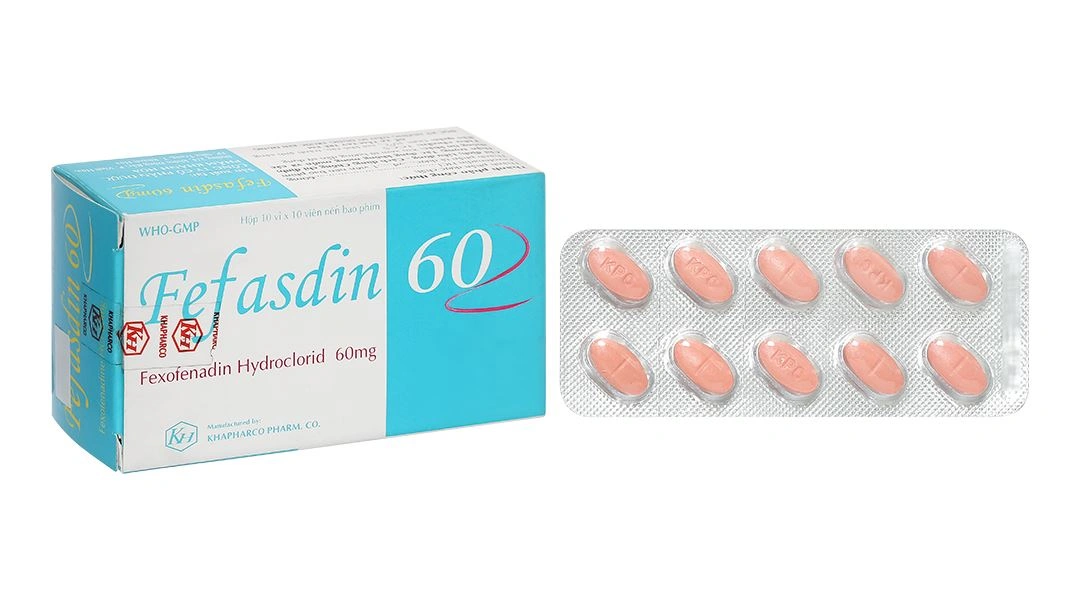 Fefasdin 60 điều trị viêm mũi dị ứng, mày đay (10 vỉ x 10 viên) - 