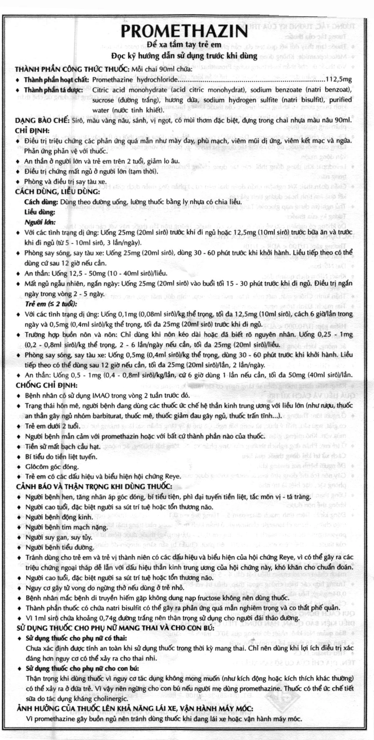 Siro Promethazin trị các triệu chứng viêm mũi dị ứng, mày đay chai 90ml - 6