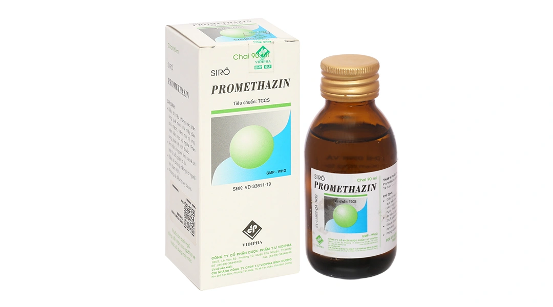 Siro Promethazin trị các triệu chứng viêm mũi dị ứng, mày đay chai 90ml - 
