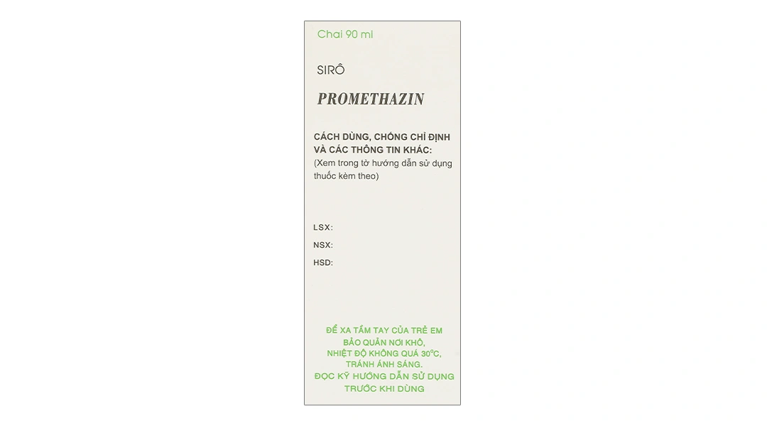 Siro Promethazin trị các triệu chứng viêm mũi dị ứng, mày đay chai 90ml - 5