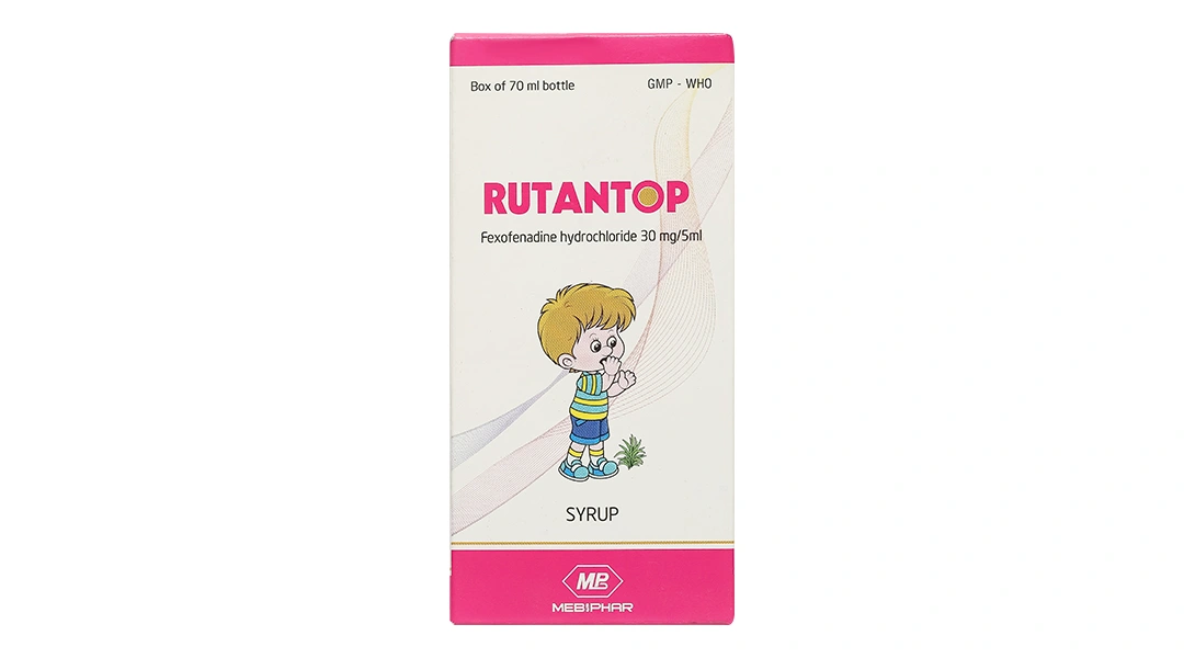 Siro Rutantop 30mg/5ml trị mày đay, viêm mũi dị ứng chai 70ml - 1